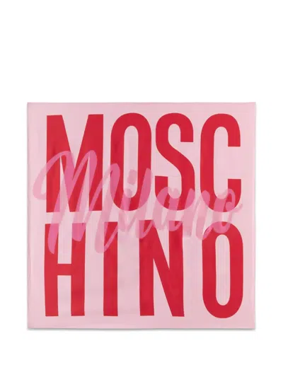 Moschino Logo-print Square Scarf In Multi