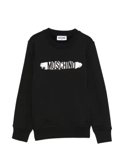 Moschino Kids' Logo-print Sweater In Black