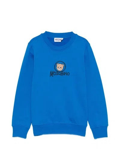 Moschino Kids' Logo-print Sweatshirt In Blue
