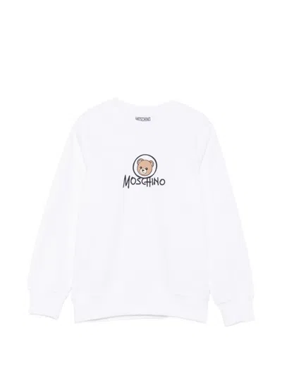 Moschino Kids' Logo-print Sweatshirt In White