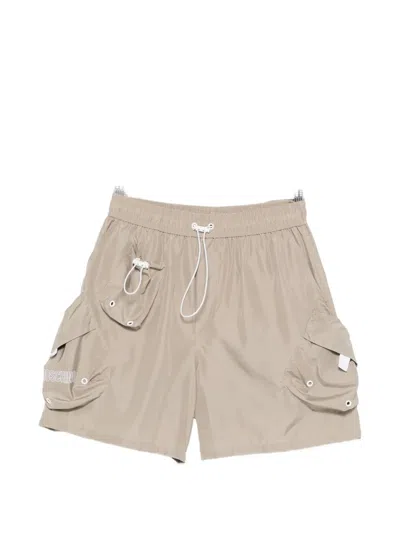 Moschino Logo-print Swim Shorts In Gray