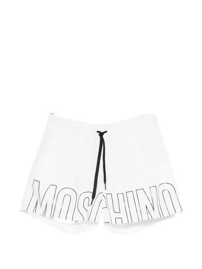 Moschino Logo-print Swim Shorts In White