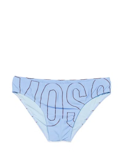 Moschino Logo-print Swim Trunks In Blue