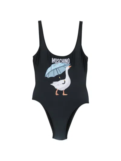 Moschino Logo-print Swimsuit In Multi
