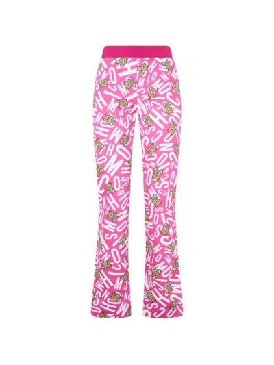 Moschino Logo-print Teddy Bear Trousers In Multi