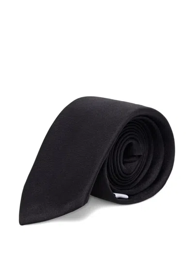 Moschino Logo-print Tie In Black