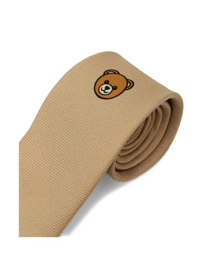 Moschino Logo-print Tie In Brown