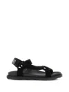 Moschino Logo-print Touch-strap Sandals In Black
