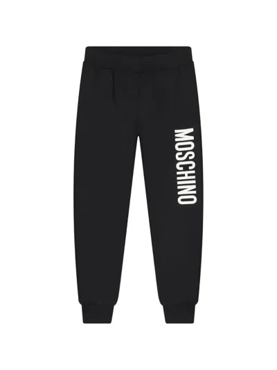 Moschino Kids' Logo-print Track Pants In Black