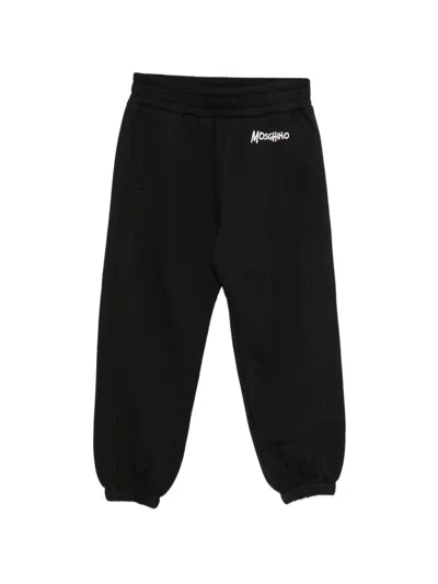 Moschino Kids' Logo-print Track Pants In Black