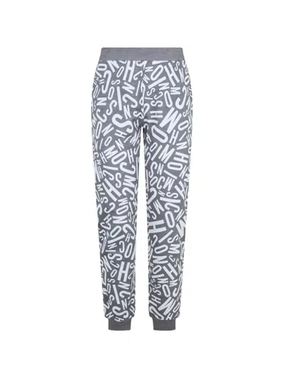 Moschino Logo-print Track Pants In Gray