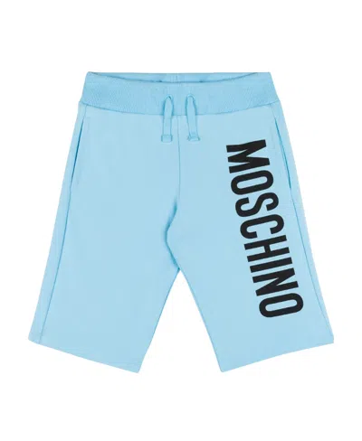 Moschino Logo-print Track Shorts In Blue