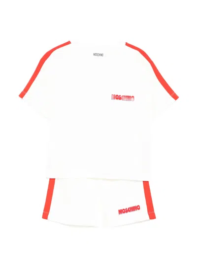 Moschino Kids' Logo-print Tracksuit In White