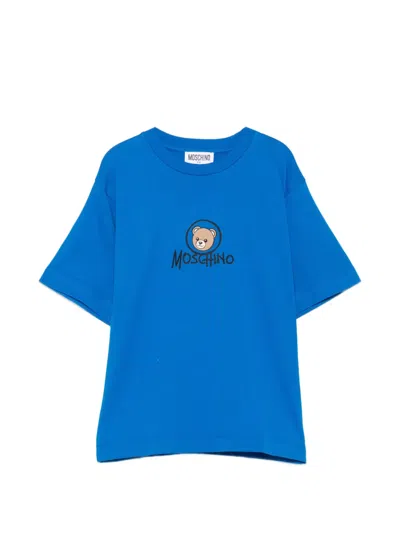 Moschino Kids' Logo-print T-shirt In Blue