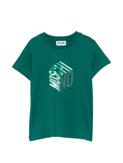 Moschino Kids' Logo-print T-shirt In Green