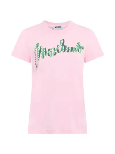 Moschino Logo-print T-shirt In Pink