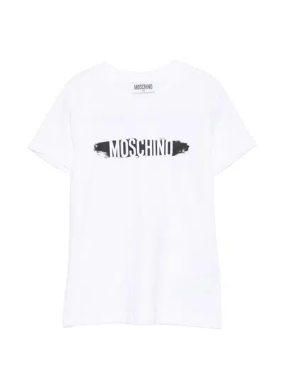 Moschino Kids' Logo-print T-shirt In White