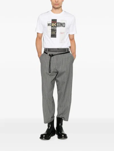 Moschino Cotton T Shirt Short Sleeves Crew Neck In White