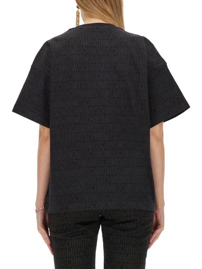 Moschino Logo-printed Cotton T-shirt In Animal Print