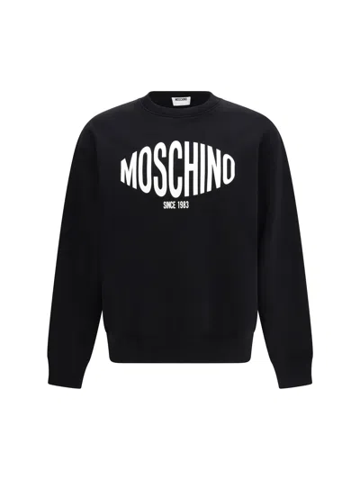 Moschino Logo-printed Organic Cotton Sweatshirt In Black