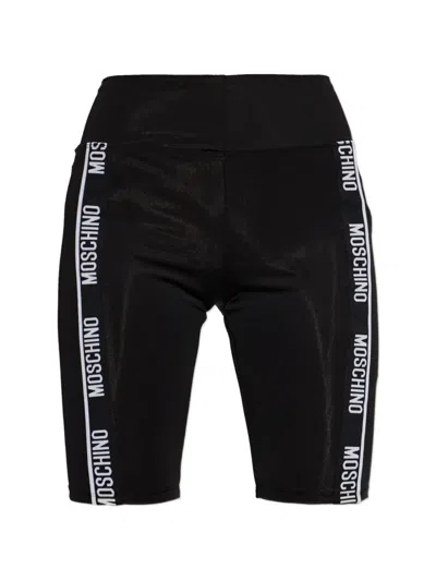 Moschino Logo-tape Cycling Shorts In Black