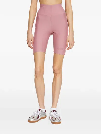 Moschino Logo-tape Cycling Shorts In Pink