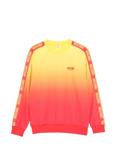 Moschino Logo-tape Gradient-effect Sweatshirt In Multi