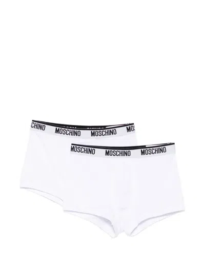 Moschino Logo-waistband Boxers (set Of Two) In White
