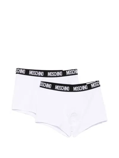 Moschino Logo-waistband Boxers (set Of Two) In White
