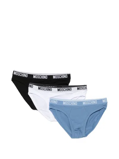 Moschino Logo-waistband Briefs (set Of Tjree) In Multi