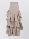 Moschino Skirt With Asymmetrical Ruffled High-low Hem In Pink