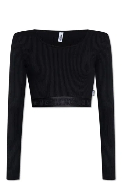 Moschino Long-sleeved Sweater In Black