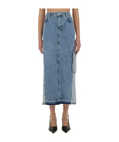 MOSCHINO LONG DENIM SKIRT