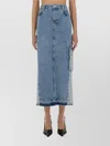 Moschino Long Denim Skirt In Blue