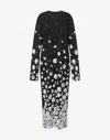 Moschino Black Interlock Daisy Degradé Maxi Dress In Black