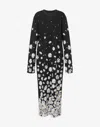 Moschino Black Interlock Daisy Degradé Maxi Dress In Black