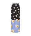 Moschino Long Wrap Skirt With Floral And Egg Print In Black