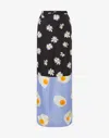 Moschino Long Wrap Skirt With Floral And Egg Print In Multicoloured