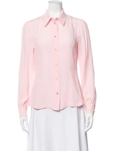 Pre-owned Moschino Long Sleeve Blouse In Pink