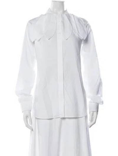 Pre-owned Moschino Long Sleeve Blouse In White