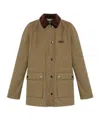 Moschino Corduroy-collar Utility Jacket In Brown