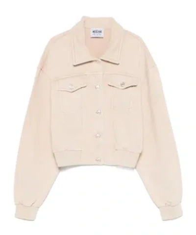 Moschino Long Sleeve Casual Jacket In Neutral