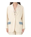 Moschino Jacket In Stretch Cotton Denim Details In White