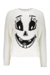 Moschino Pumpkin Face Pullover In White In White