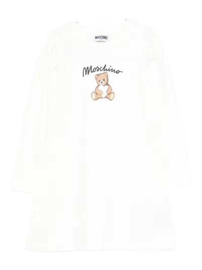 Moschino Kids' Long-sleeve Dress In White
