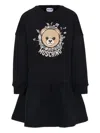 Moschino Long-sleeve Graphic Dress In Black