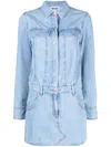 Moschino Denim Mini Dress With Button-up Front In Blue