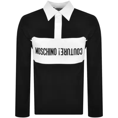MOSCHINO MOSCHINO LONG SLEEVE POLO T SHIRT BLACK