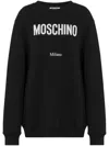 Moschino Long-sleeve Pullover Sweater In Wool And Cashmere Blend In Black