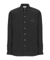 Moschino Cotton Shirt Button-down Collar Short Sleeves In Black